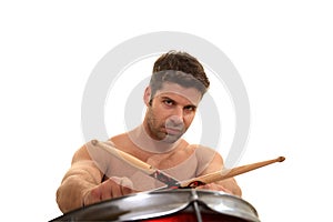 Young male drummer