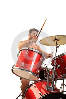 Young male drummer
