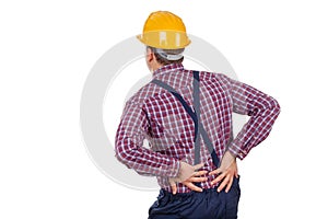 Young male engineer having backpain