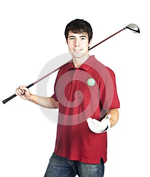 Young male golf player