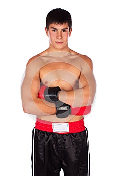 Young male kickboxer