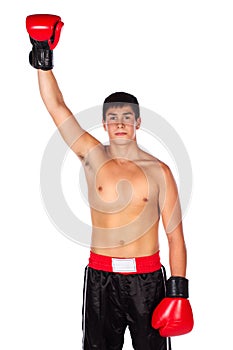 Young male kickboxer