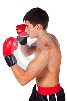 Young male kickboxer