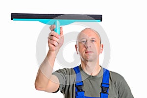 Young male professional cleaner