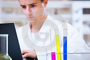 Young male researcher in a lab