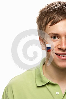 Young Male Sports Fan With Slovakian Flag