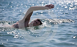 Young male swimmer