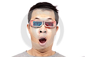 Young man with 3D glasses