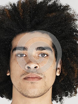 Young Man With Afro Hairdo