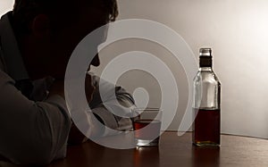 A young man alcohol abuse