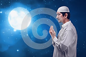 Young man asian muslim prayer