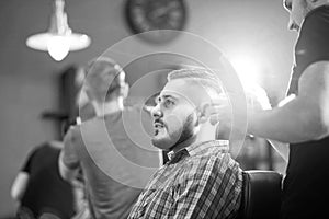 Young man at the barbershop