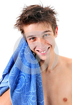 Young Man with Bath Towel