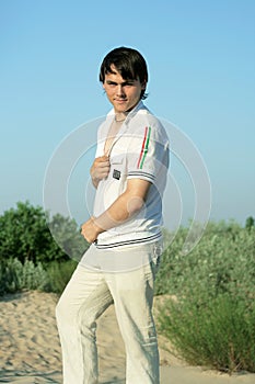 Young man on the beach