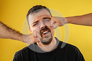 Man being punched in the face