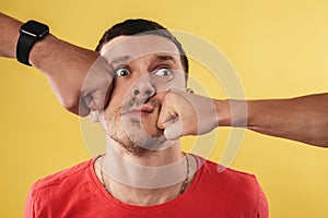 Man being punched in the face