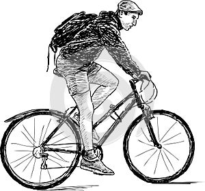 Young man on bicycle