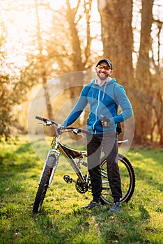 Young man on a bicycle