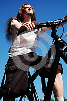 Young man on a bike