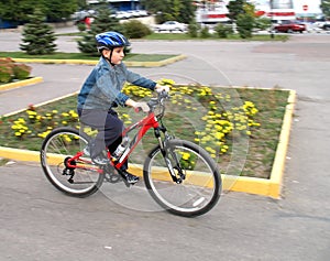 Young man on the bike