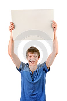 Young Man with Blank Board