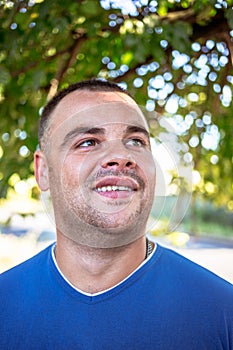 Young man with a chipped tooth