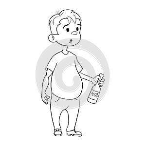 Young man with a bottle of alcohol_2