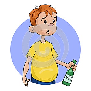 Young man with a bottle of alcohol_3