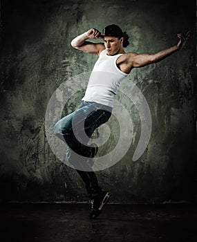 Young man break-dancer