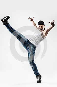 Young man break-dancer