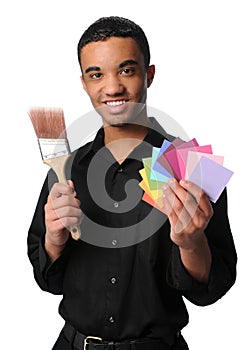 Young Man With Brush and Swatches