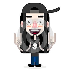 A young man in cap .Vector illustration