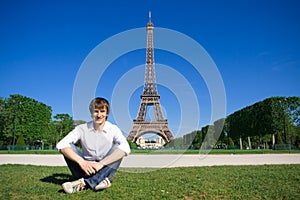 Young man on the Champs de Mars