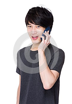 Young Man chat on mobile phone