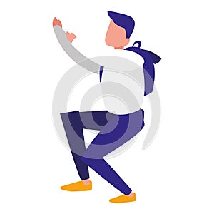 Young man climbing character