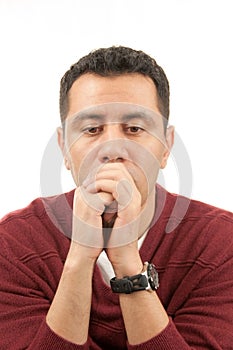 Young man in deep thinking