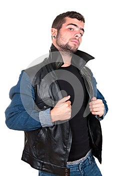 Young man in a defying attitude