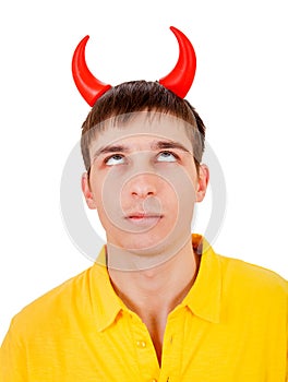 Young Man with Devil Horns