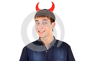Young Man with Devil Horns