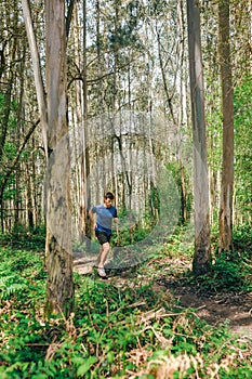 Young man doing trail