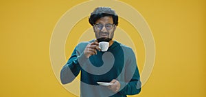 Young man drinking coffee