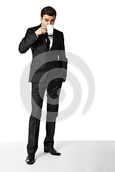 Young Man Drinking Coffee