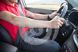 Driving hands steering wheel