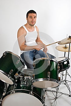 Young man drummer