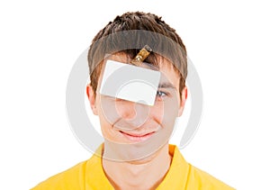 Young Man with Empty Badge