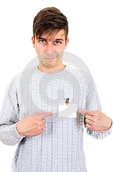 Young Man with Empty Badge