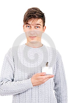 Young Man with a Empty Badge