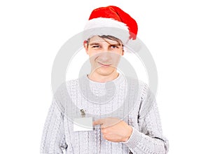 Young Man with Empty Badge