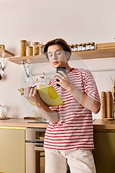 Young man engaged in e-learning