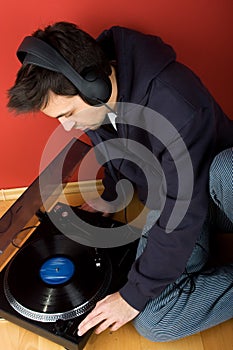 Young Man Enjoying Music